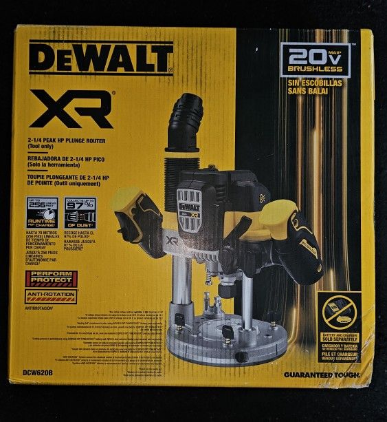 DEWALT
20V MAX XR 2-1/4 Peak HP Brushless Cordless Plunge Router (Tool Only)