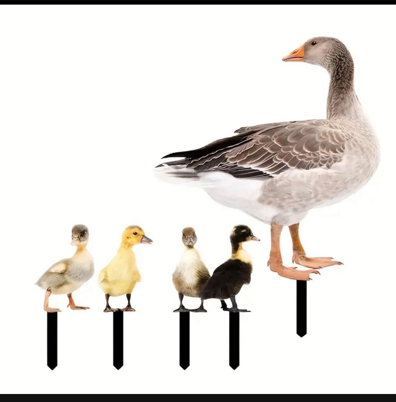 1 Set Animal Themed Acrylic Duck Family Garden Stakes, Classic Style Outdoor Floor Mount Decorative Inserts for Independence Day, No Battery Required