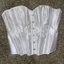 White Corset Top Ties In Back SIZE XL