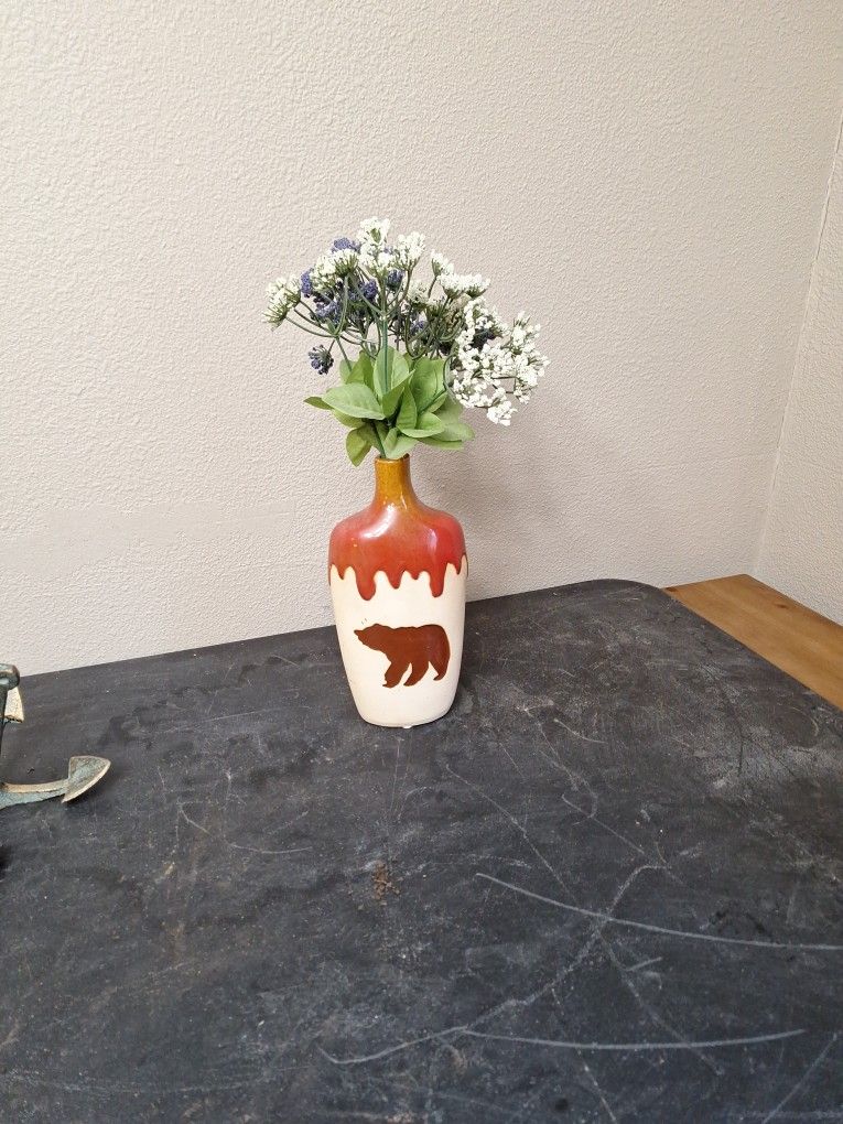 Bear Vase And Flowers