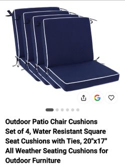 Outdoor Cushion Set  in Navy...New