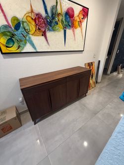 Copeland Furniture Solid Walnut Modern Sideboard Buffet Credenza Cabinet 4-Door