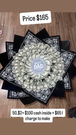 Father’s Day money bouquet arrangement roses gift