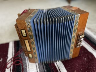 Vintage German Button Accordion – Steel Reeds – Antique Decor / Restoration