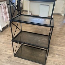 4 Piece Stackable Shelves - Metal and Wood