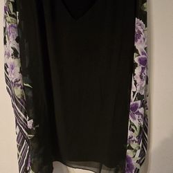 🌸 Black Sheer Floral Sleeve Blouse (Studio 22/24)