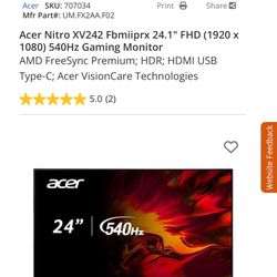 Acer Nitro 24” 1080p 540Hz Gaming Monitor