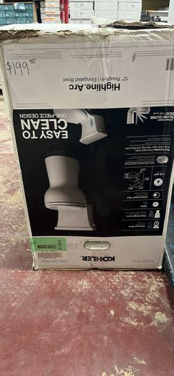 KOHLER Highline Arc 12 in. Rough In 1-Piece 1.28 GFP Single Flush Elongated Chair Height Toilet in White with Soft Close Seat