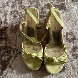 Ankle Buckle Green Wedge 