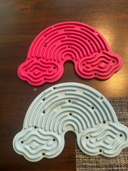 Set of 2 rainbow rubber sensory boards