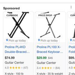 Pre-owned Pro-Line PL100 X-Braced Keyboard Stand