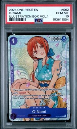 PSA 10 O-Nami (Illustration Box Vol.1) OP05-062 One Piece Promotion Cards Foil
