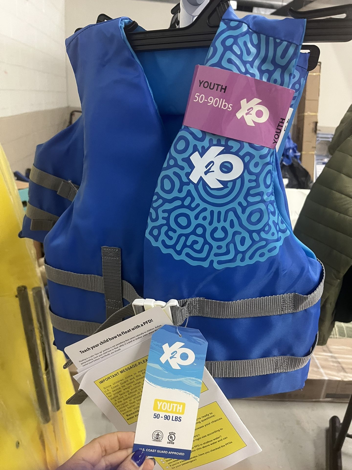 BRAND NEW- X2O Universal Youth Open-Sided Life Vest and Jacket - 50lbs - 90lbs - Blue Ocean Coral