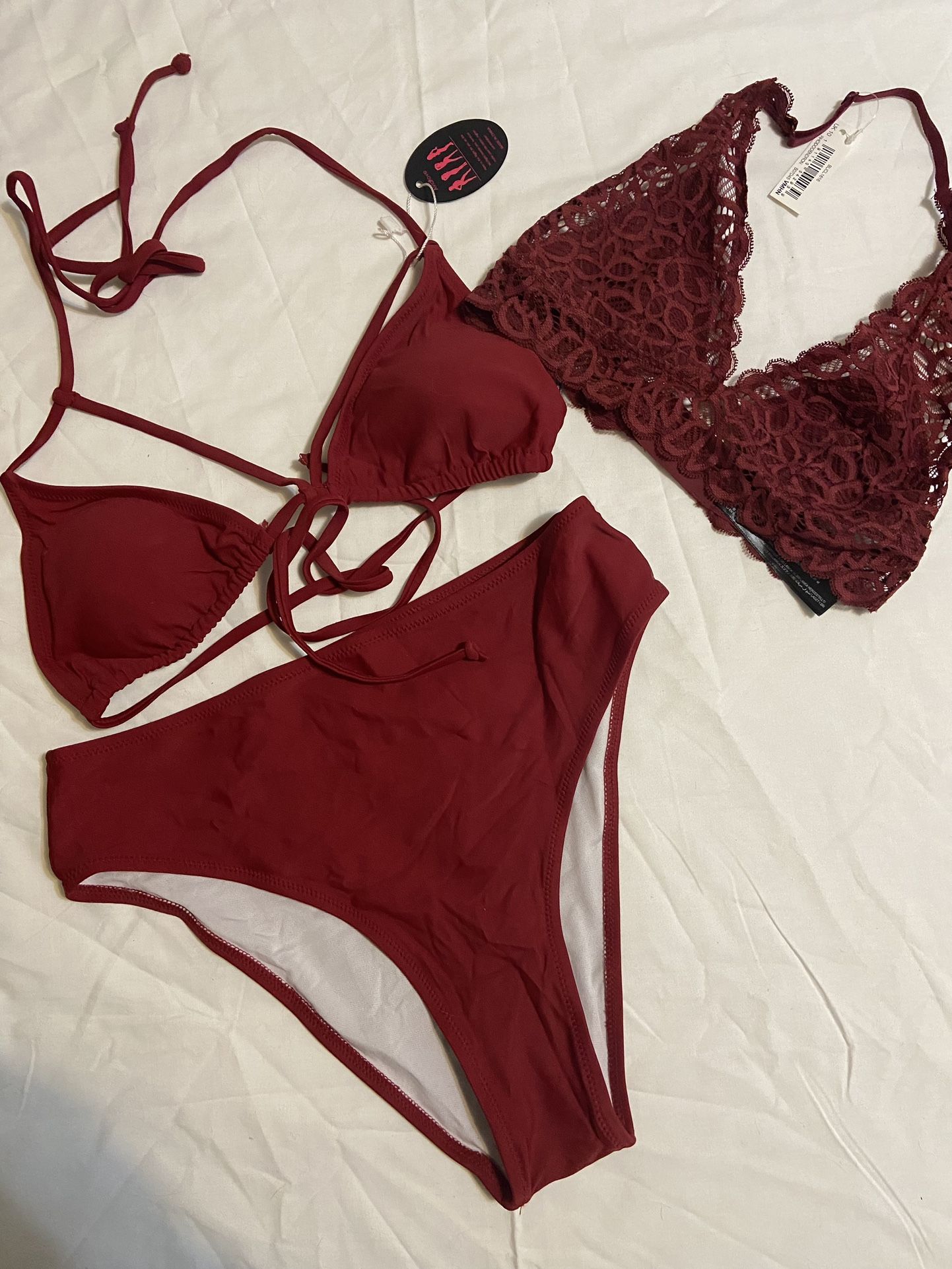 New avidlove bikini set +iris lilly lace top /Medium