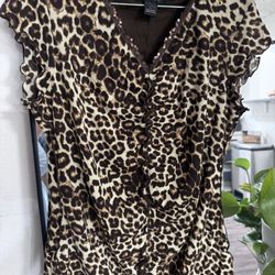 Y2K Top Leopard 