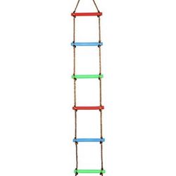 Colorful Ninja Climbing Rope Ladder - Kids Ninja Course Accessories Playground Equipment for Tree House, Play Set, Swing Set
