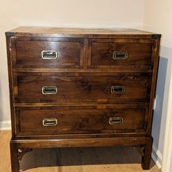 Vintage Military Campaign Style Faux Front Storage Cabinet