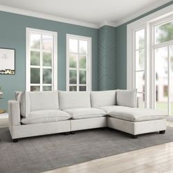 Elegant & Soft Light Grey Sectional!! $699!! Same Day Delivery 🚚