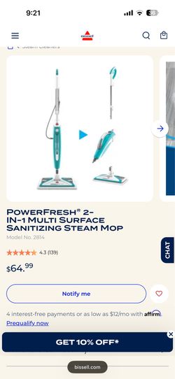 Bissell Multi Surface Sanitizing Steam Mop