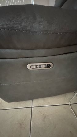 Gray leather sectional  sofa