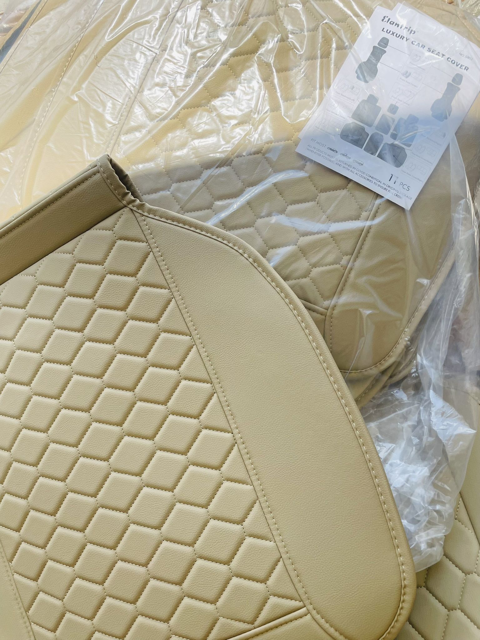 FULL SET Beige Universal luxury Car Seat Covers