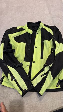 Men’s high viz, textile motorcycle jacket