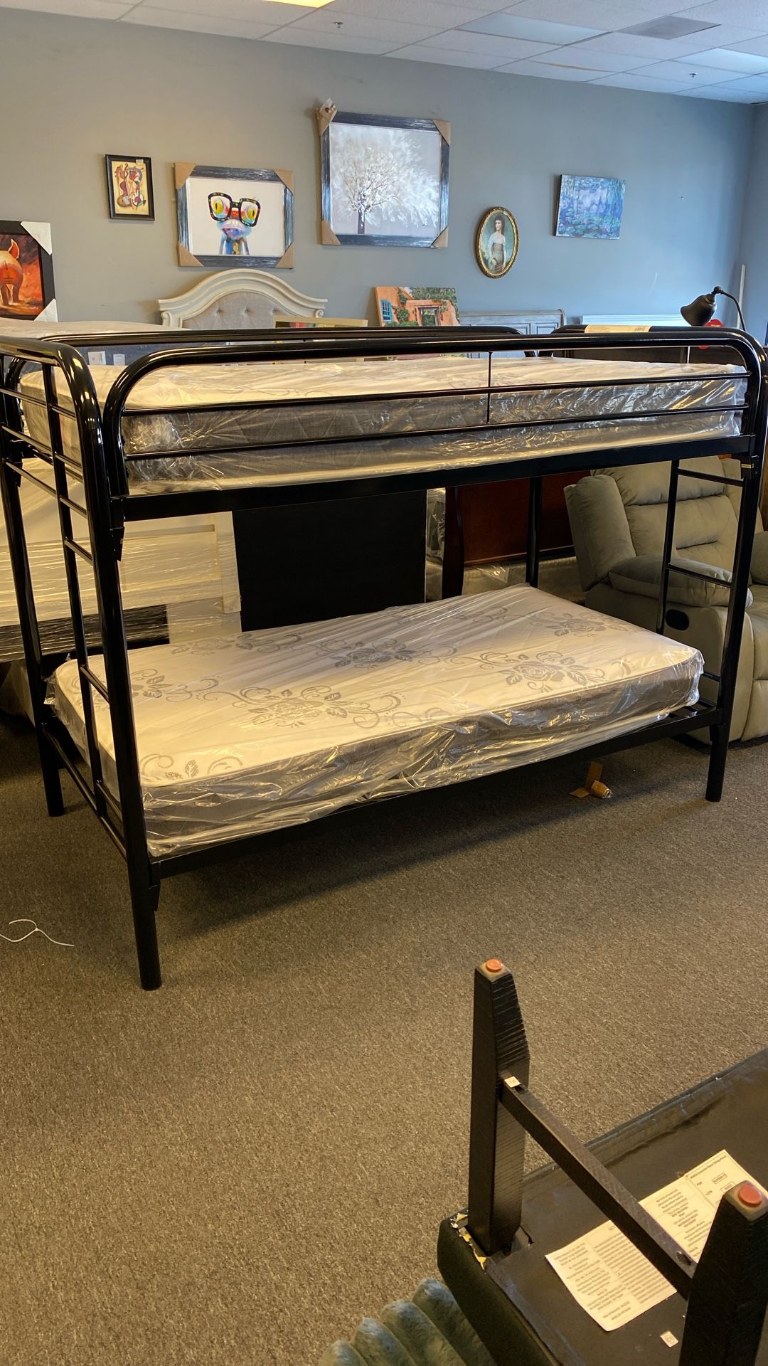 New Strong Black Bunkbeds Knockins Must Sell Can Deliver Includes Mattresses Airbnb Specials 