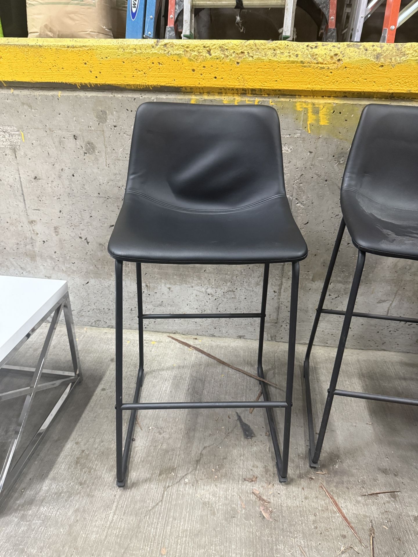 Black Leather Bar Stool