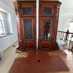 Wooden Display Cabinet with glass doors / entertainment center