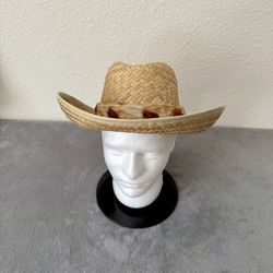Straw Woven Western Cowboy Hat Feather Band