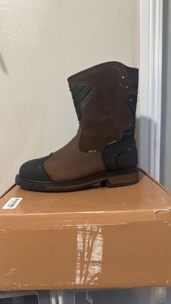 Men's Steel Toe Work Boots, Waterproof Safety Boots with Full Protection, Men's Square Toe Construction Boots with Slip Resistance and