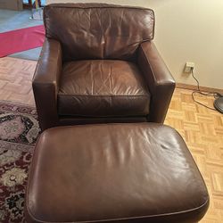 Leather Chair And Ottoman