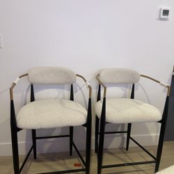 Set of 2 Modern Counter Height Bar Stools 