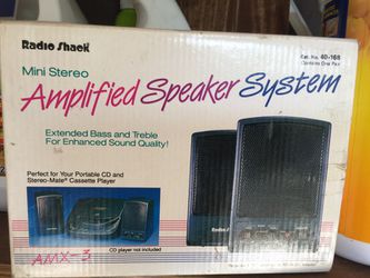 Mini stereo amplified speaker system
