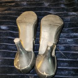 Shoes Heels Woman's 7M Black With Off White Dots Hillard & Hanson 