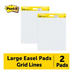 Post-it® Super Sticky Easel Pad, 25 in x 30 in, 2Pad, 30 Sheets/Pad, Great for Virtual Teachers and Students, White