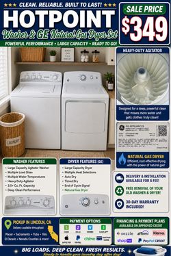 Hotpoint Washer & GE Natural Gas Dryer Set