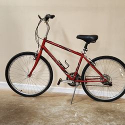 26" Inch Trek Navigator 100 Bicycle in Red with 16.5" Oversized Tubing frame, Dual Gear Shift changers on handlebar Knobs, front And rear brakes