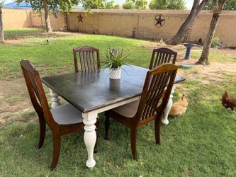 Farmhouse Dining Table Set with 4 Chairs