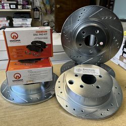 Subaru Forester 2.5 14-17 Front & Rear Drill Slot Rotors Ceramic Pads