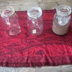 3 Glass Containers $15.00