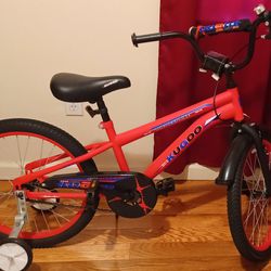 (Make An Offer) Bicycle, Training Wheels, And Helmet 
