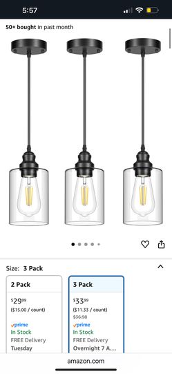 Glass Pendant Lighting 3 Pack