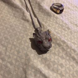 Sliver Chain, Silver Panther Pendent 