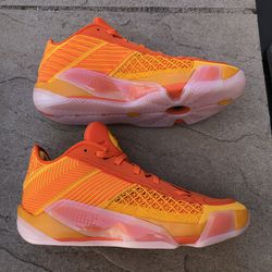 New Nike Air Jordan 38 Low Yellow Heiress Orange Shoes Women’s 11.5 13.5, Men’s 10 12