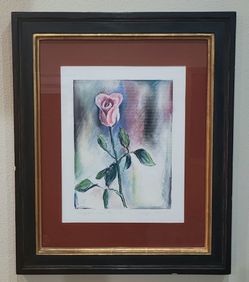 Amy Greer Megan's Rose No. 2, 1992 Signed Lithograph 19x23 Framed Floral