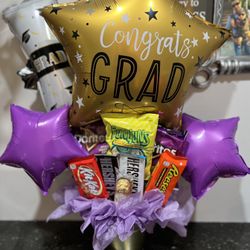 Birthdays, Graduation Or Any Occasion Candy And Ballon Arrangements 