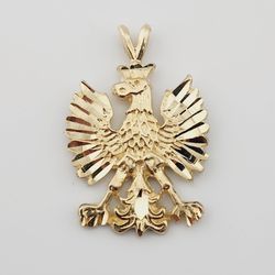 14k gold Polish eagle pendant