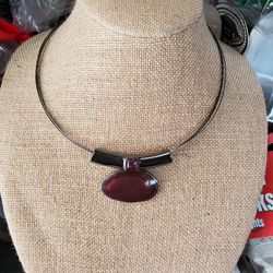 Plum Color Choker Style Necklace