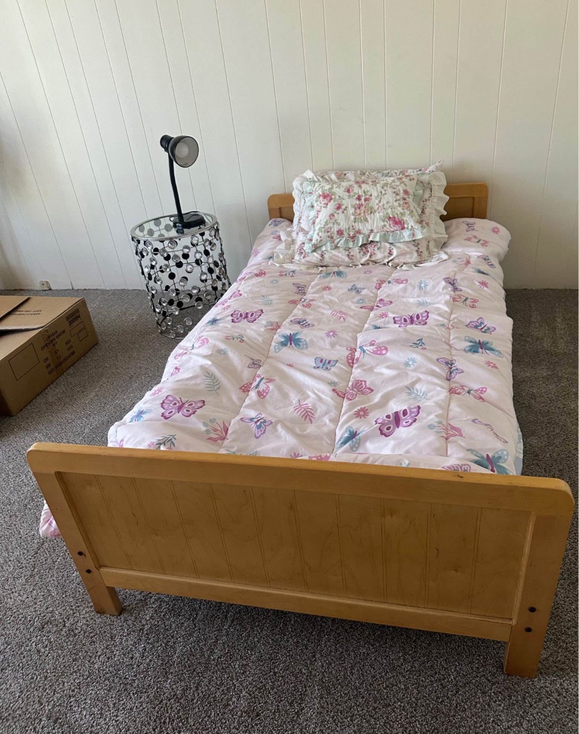 Twin wooden bed -$75